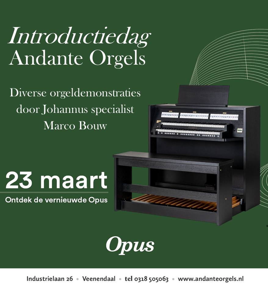 Kom naar de introductie van de nieuwe Johannus Opus op 23 maart en maak kans op een Johannus One!