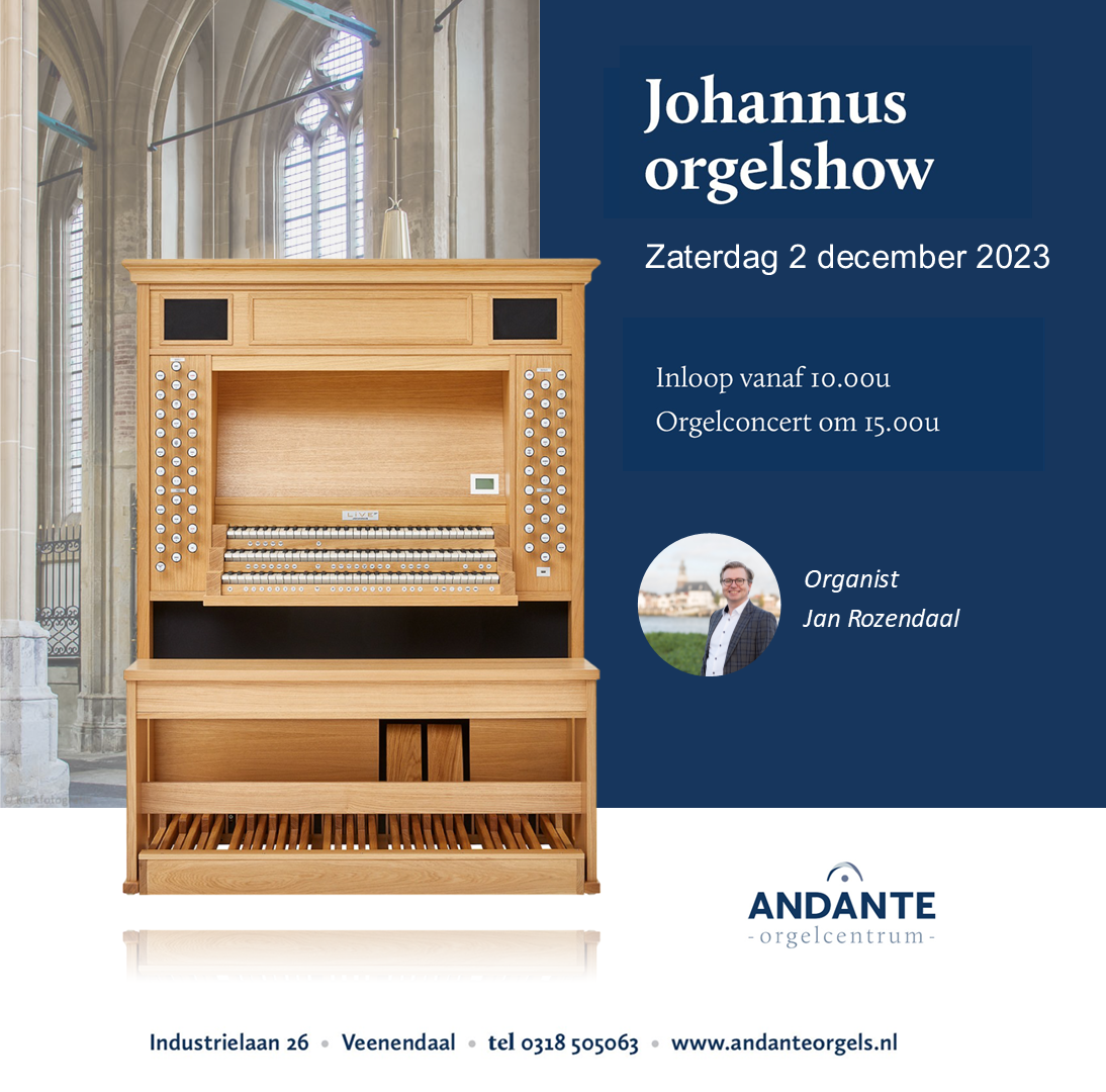 2 december: Johannus orgelshow met Jan Rozendaal!
