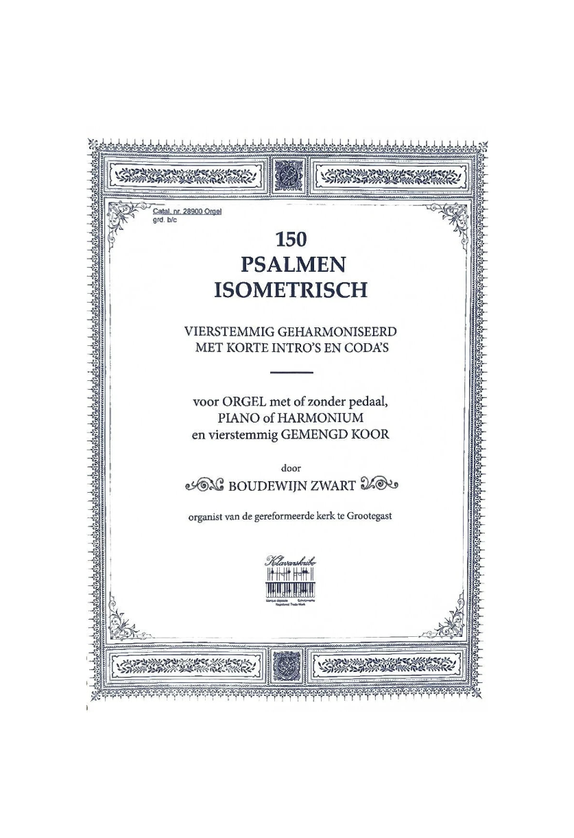 150 Psalmen Isometrisch Zwart klavar